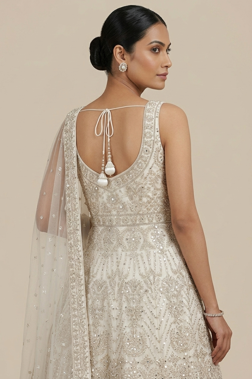 Off White Embroidered Lehenga Choli
