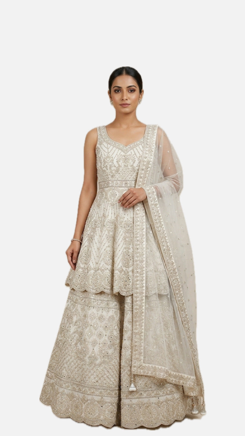 Off White Embroidered Lehenga Choli