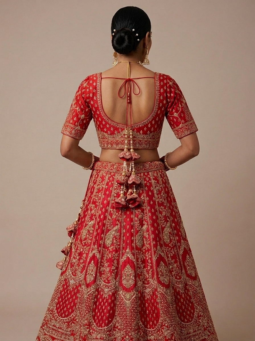 Red Zardozi Bridal Lehenga Choli – Style 16