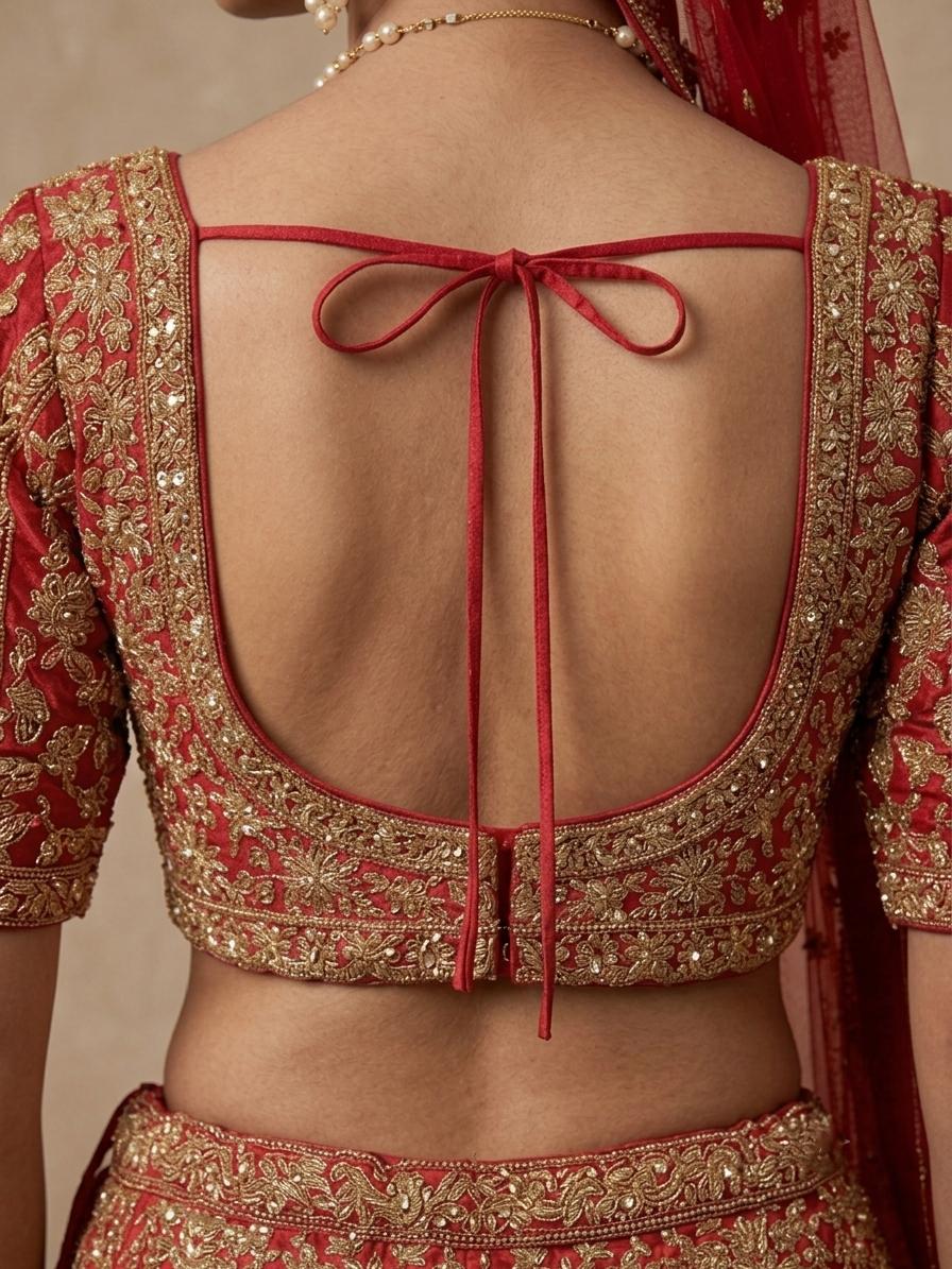 Red Zardozi Bridal Lehenga Choli – Style 20