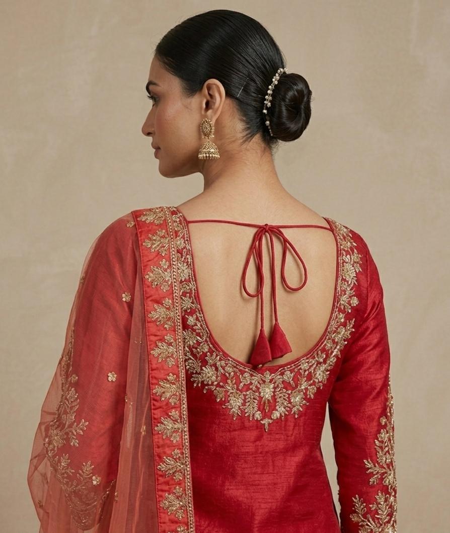Red Embroidered Bridal Lehenga Choli – Style 24