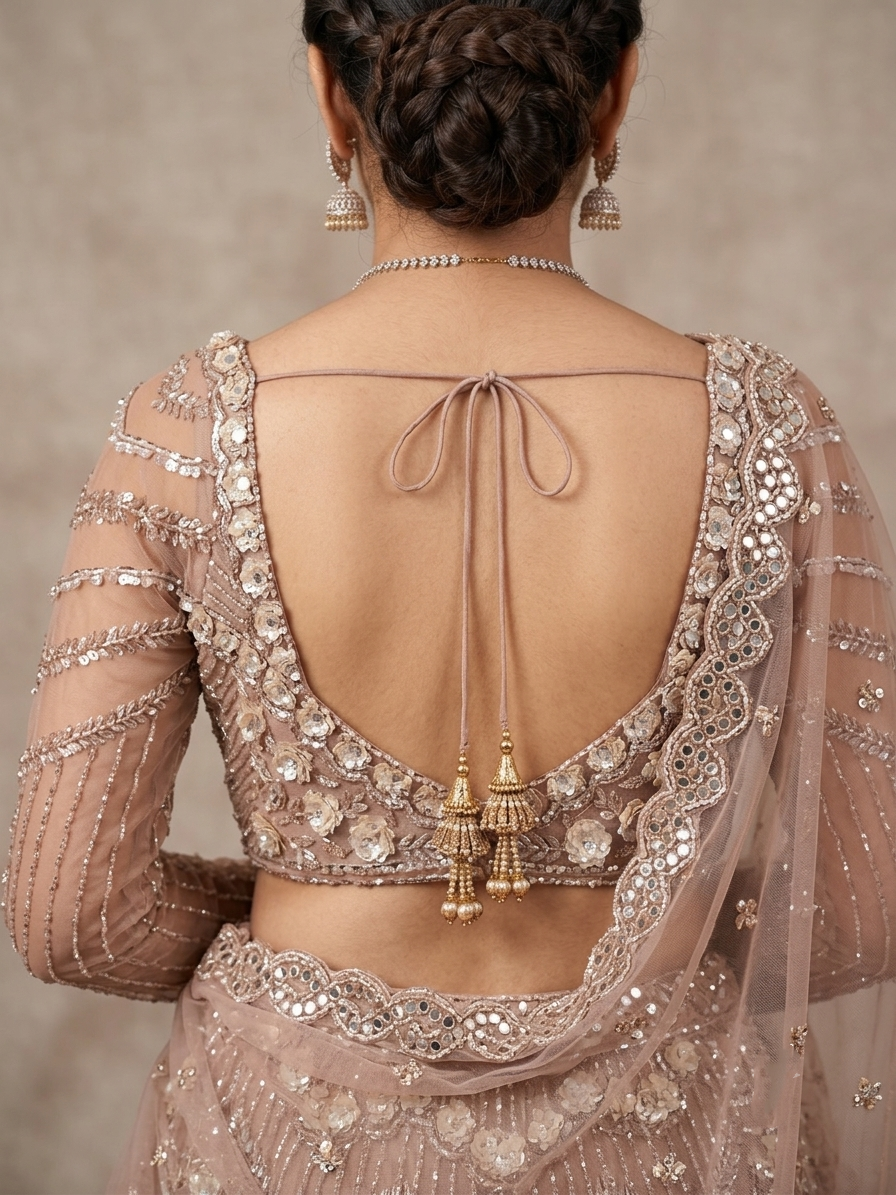 Beige Embroidered Bridal Lehenga Choli – Style 29