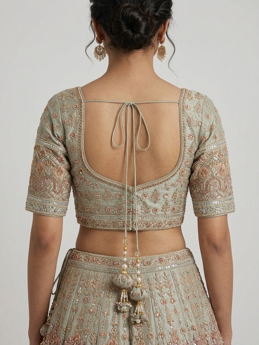 Pista Zardozi Bridal Lehenga Choli