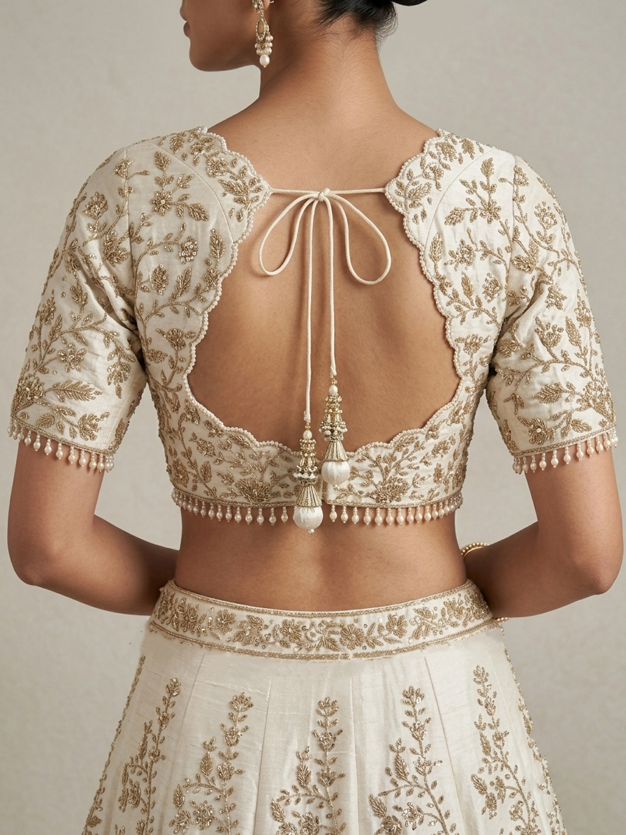 White Embroidered Bridal Lehenga Choli