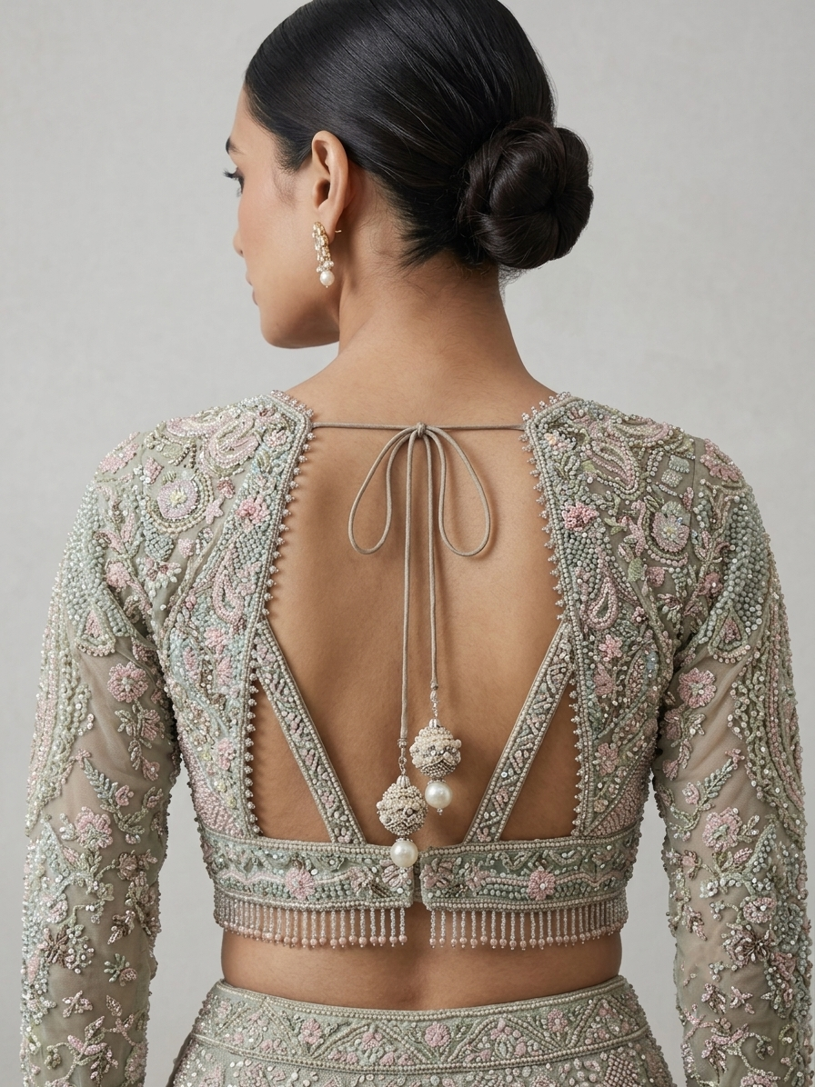 Pista Embroidered Bridal Lehenga Choli – Style 51