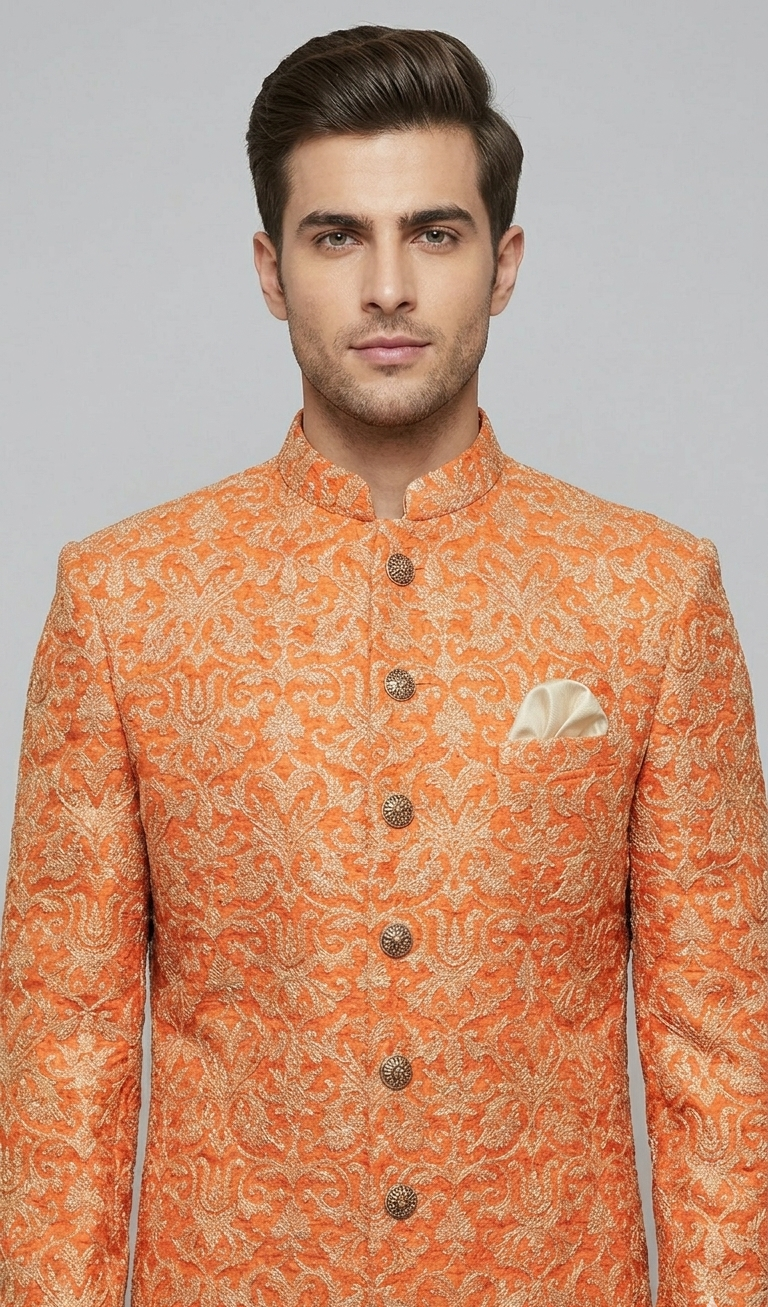Black Embroidered Bandhgala/Prince Coat