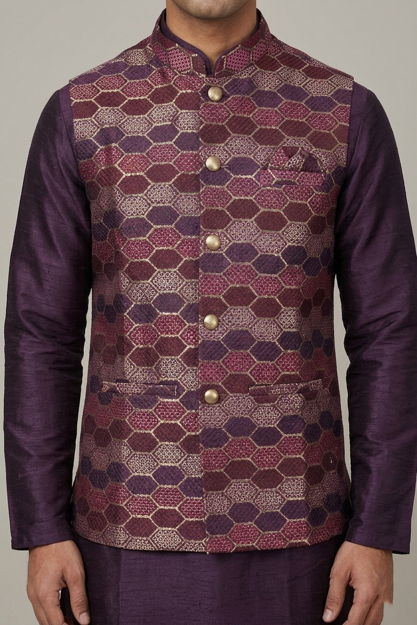 Purple Nehru Jacket / Waistcoat