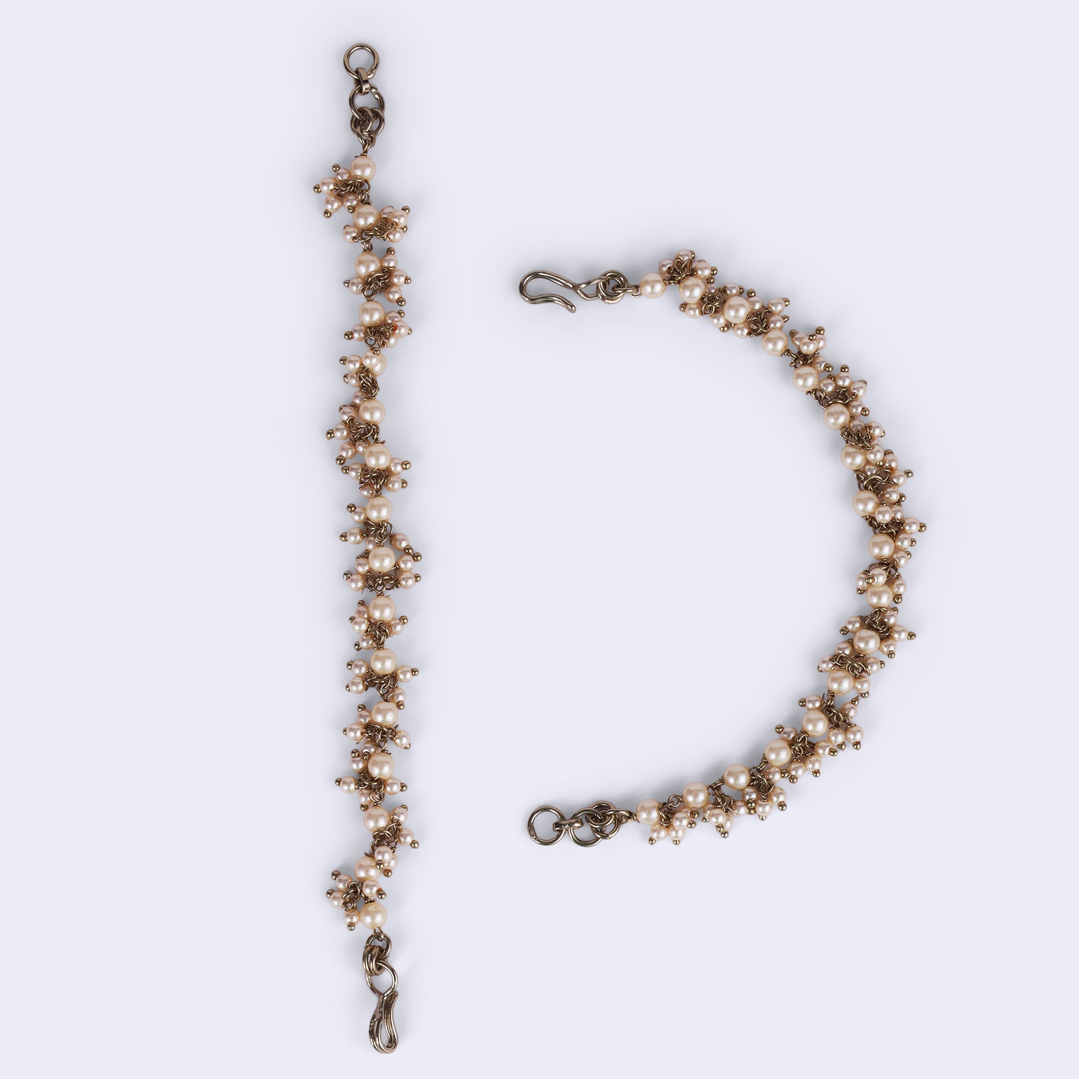 Long Chain Pearl Gold Plated Ear Chain / Kaanchain - Gold Ear Chain / Kaanchain by Yashwanti London
