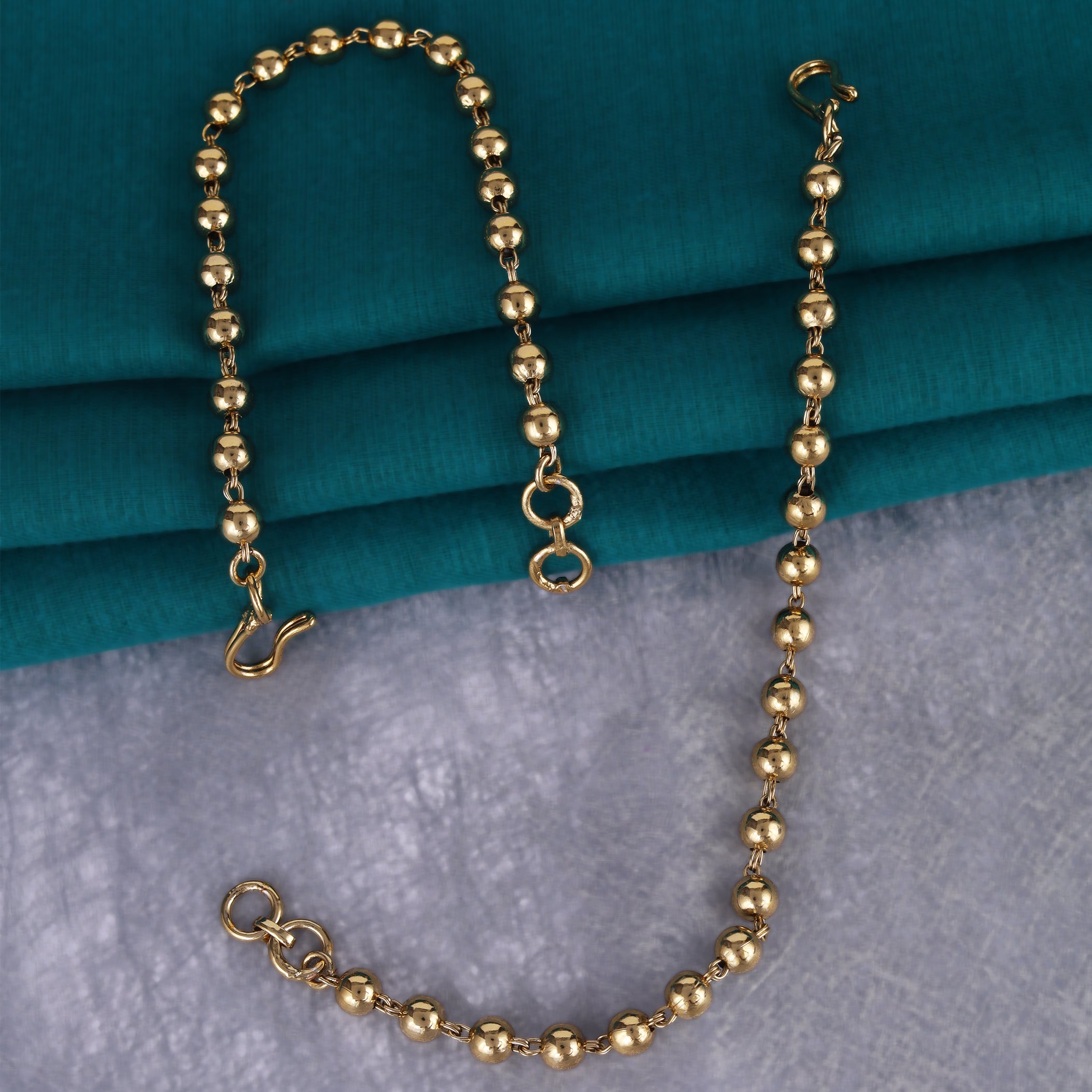 Golden Balls Gold Plated Ear Chain / Kaanchain - Gold Ear Chain / Kaanchain by Yashwanti London