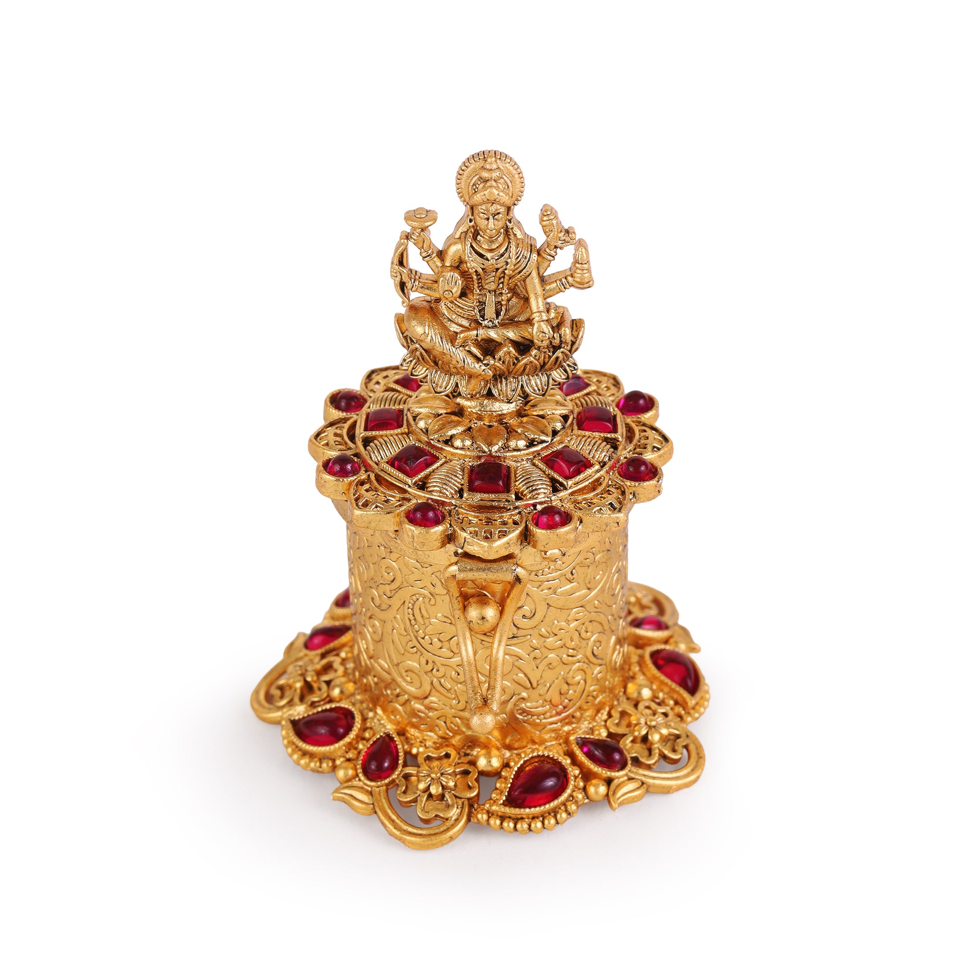 Laxmi Design Beads Gold Plated Sindoor Dani - Gold Sindoor Dani by Yashwanti London