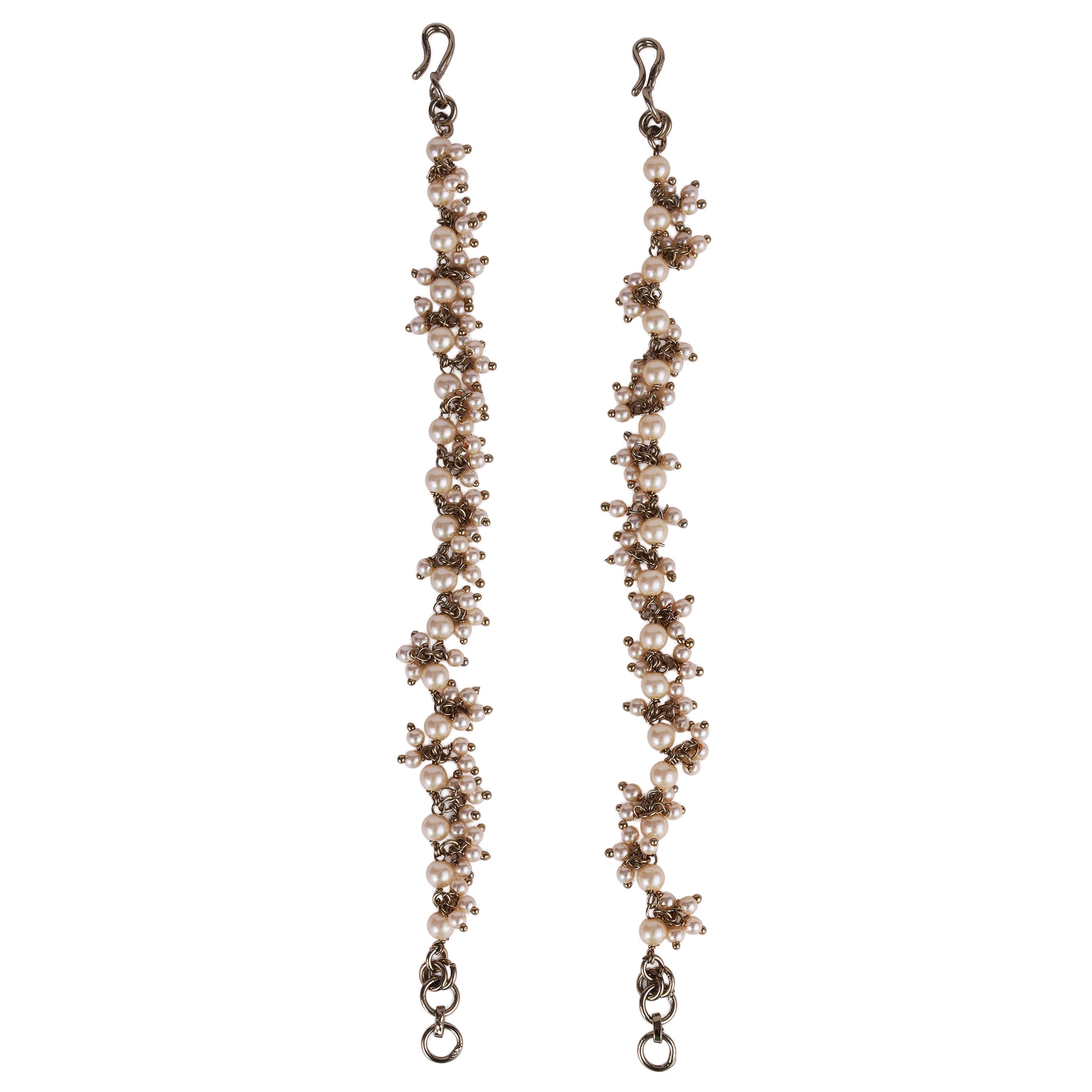 Long Chain Pearl Gold Plated Ear Chain / Kaanchain - Gold Ear Chain / Kaanchain by Yashwanti London