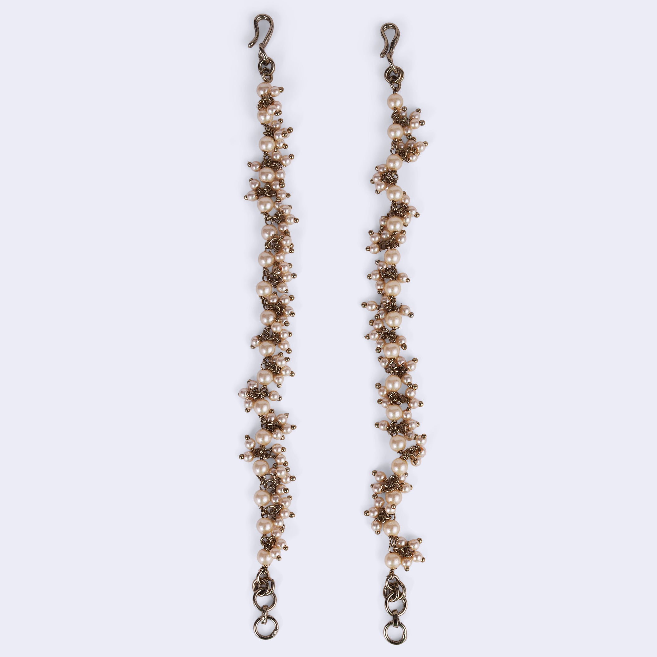 Long Chain Pearl Gold Plated Ear Chain / Kaanchain - Gold Ear Chain / Kaanchain by Yashwanti London